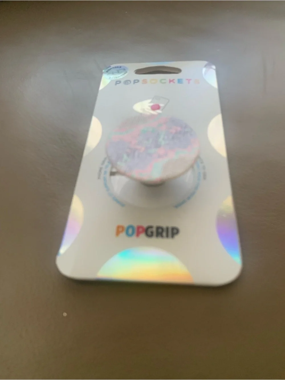 PopSocket PopGrip Sequin Phone Grip in Iridescent Pink and Blue